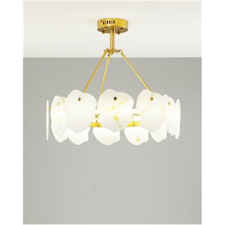 Люстра|Moderli|подвесная в современном стиле Moderli V8090-PL Square с мраморными вставками