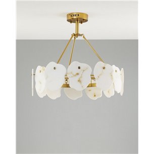 Люстра|Moderli|подвесная в современном стиле Moderli V8090-PL Square с мраморными вставками