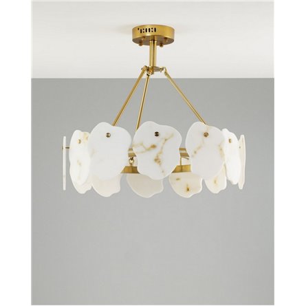 Люстра|Moderli|подвесная в современном стиле Moderli V8090-PL Square с мраморными вставками