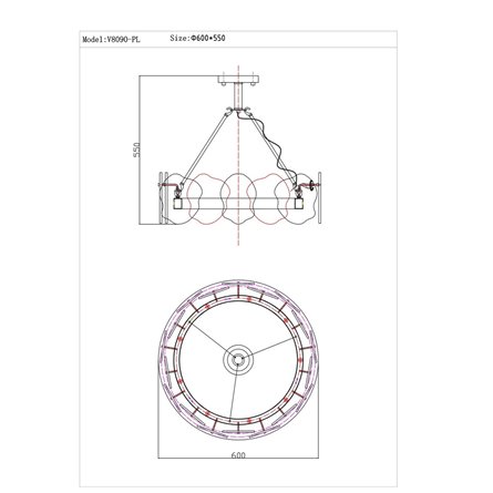 Люстра|Moderli|подвесная в современном стиле Moderli V8090-PL Square с мраморными вставками