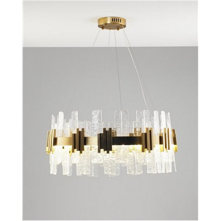 Люстра|Moderli|подвесная в современном стиле Moderli V9010-PL Stasy латунь прозрачное стекло