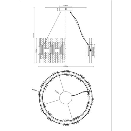 Люстра|Moderli|подвесная в современном стиле Moderli V9010-PL Stasy латунь прозрачное стекло