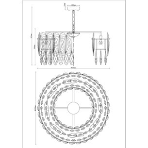 Люстра|Moderli|подвесная в стиле модерн Moderli V9040-8P Mery хрусталь хром