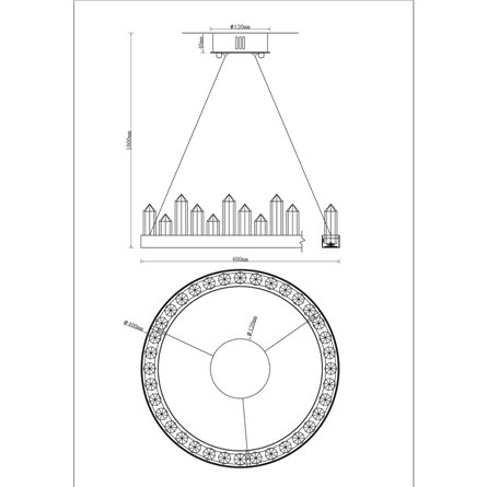 Люстра|Moderli|подвесная в стиле модерн Moderli V9050-PL Ingrid золото хрусталь
