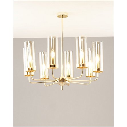 Люстра|Moderli|на штанге потолочная в стиле модерн Moderli V10021-8P Metric с полупрозрачными плафонами