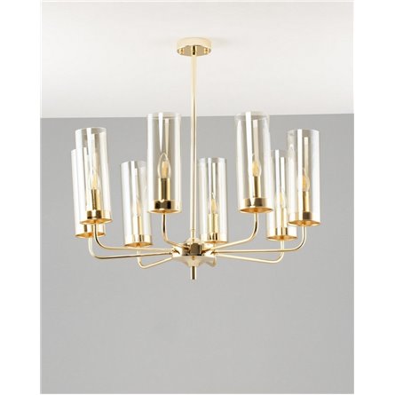 Люстра|Moderli|на штанге потолочная в стиле модерн Moderli V10021-8P Metric с полупрозрачными плафонами