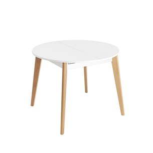 Стол Rondo 100-135*100 бук/белый