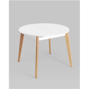 Стол|Stool Group|обеденный Rondo диаметр 100 см бук/белый, раскладывается до 135 см