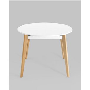 Стол|Stool Group|обеденный Rondo диаметр 100 см бук/белый, раскладывается до 135 см