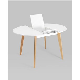 Стол|Stool Group|обеденный Rondo диаметр 100 см бук/белый, раскладывается до 135 см