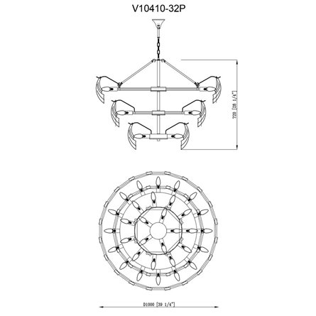 Люстра|Moderli|Moderli V10410-32P Justine подвесная в современном стиле