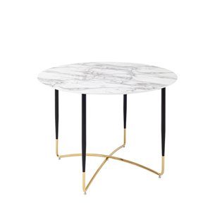 Стол обеденный Даймакс 110*110 белый мрамор