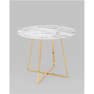 Стол|Stool Group|обеденный Дакота 100*100 белый мрамор ножки золото