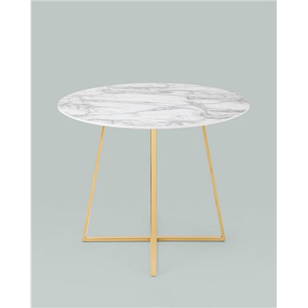 Стол|Stool Group|обеденный Дакота 100*100 белый мрамор ножки золото