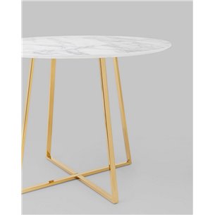 Стол|Stool Group|обеденный Дакота 100*100 белый мрамор ножки золото