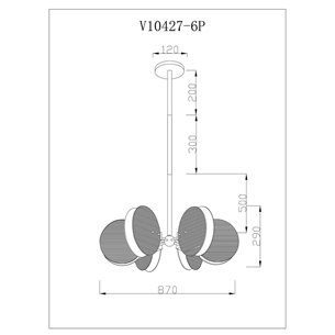 Люстра|Moderli|на штанге Moderli V10427-6P Bari