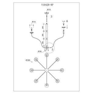 Люстра|Moderli|подвесная Moderli V10428-8P Catania с хрустальными вставками