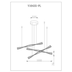 Люстра|Moderli|светодиодная подвесная Moderli V10435-PL Asti в современном стиле с хрустальными вставками