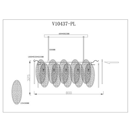 Люстра|Moderli|Moderli V10437-PL Rimini на штанге