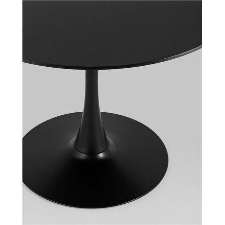 Стол|Stool Group|обеденный Tulip D100 черный столешница МДФ ножка металл