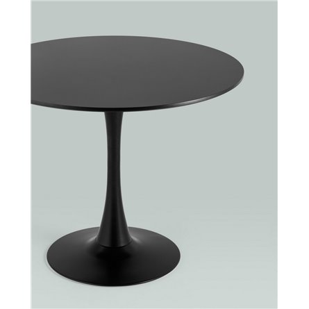 Стол|Stool Group|обеденный Tulip D90 черный столешница МДФ ножка металл