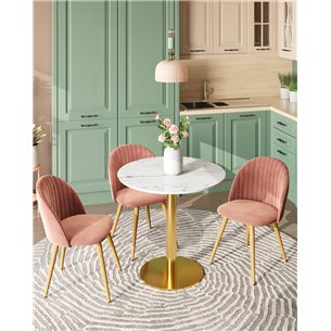 Стол|Stool Group|обеденный Толедо D80 мрамор столешница МДФ керамика ножка металлическая золото