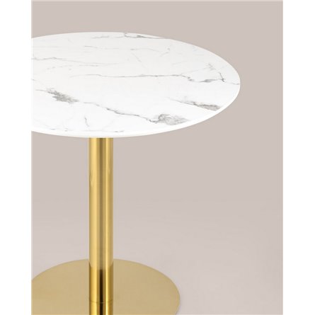 Стол|Stool Group|обеденный Толедо D80 мрамор столешница МДФ керамика ножка металлическая золото