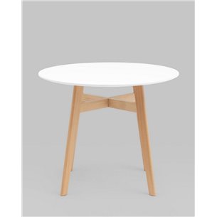 Стол обеденный|Stool Group|Target Circle 90*90 белый ножки из массива дерева