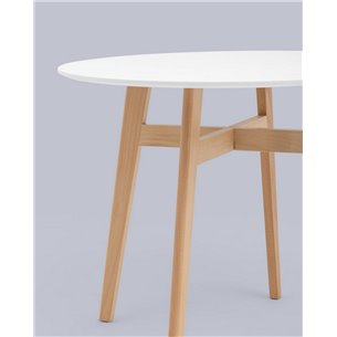 Стол обеденный|Stool Group|Target Circle 90*90 белый ножки из массива дерева