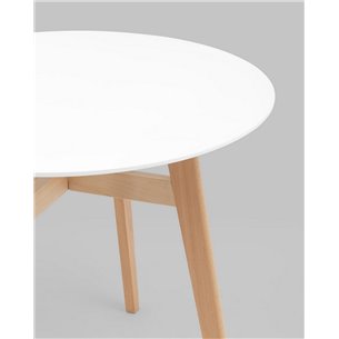 Стол обеденный|Stool Group|Target Circle 90*90 белый ножки из массива дерева
