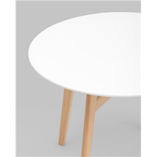Стол обеденный|Stool Group|Target Circle 90*90 белый ножки из массива дерева