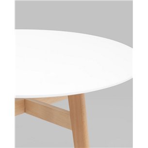 Стол обеденный|Stool Group|Target Circle 90*90 белый ножки из массива дерева
