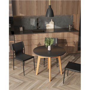 Стол обеденный|Stool Group|Target Circle 90*90 черный ножки из массива дерева