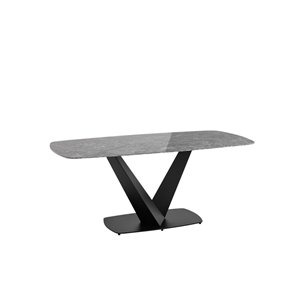 Стол обеденный Аврора 180*90 керамика черная