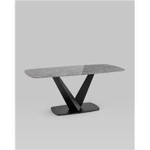 Стол обеденный|Stool Group|Аврора 180*90 керамика черная столешница под мрамор основание металл