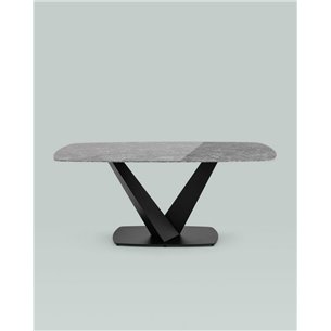 Стол обеденный|Stool Group|Аврора 180*90 керамика черная столешница под мрамор основание металл