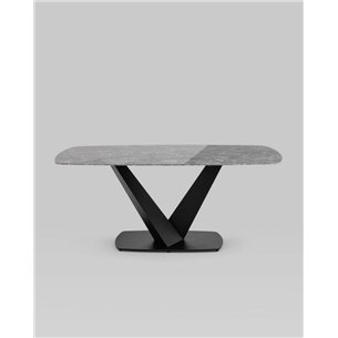 Стол обеденный|Stool Group|Аврора 180*90 керамика черная столешница под мрамор основание металл