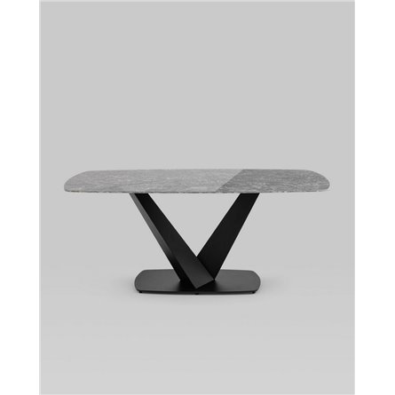 Стол обеденный|Stool Group|Аврора 180*90 керамика черная столешница под мрамор основание металл