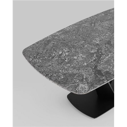 Стол обеденный|Stool Group|Аврора 180*90 керамика черная столешница под мрамор основание металл