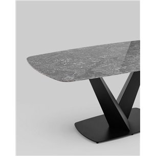 Стол обеденный|Stool Group|Аврора 180*90 керамика черная столешница под мрамор основание металл
