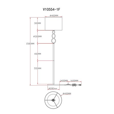 Торшер|Moderli|Moderli V10554-1F Macadamia