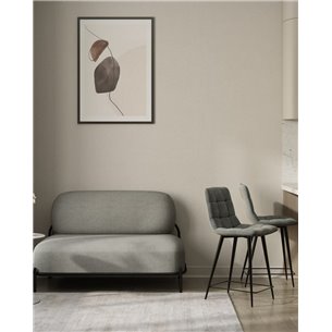 Диван|Stool Group|Стоун рогожка серый, ножки черные, металл