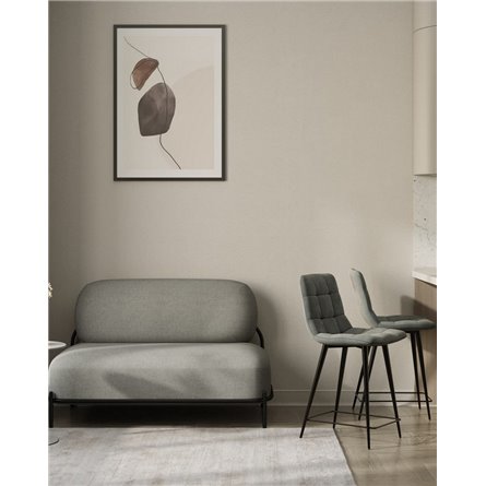 Диван|Stool Group|Стоун рогожка серый, ножки черные, металл