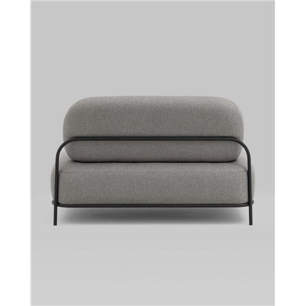 Диван|Stool Group|Стоун рогожка серый, ножки черные, металл