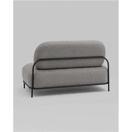 Диван|Stool Group|Стоун рогожка серый, ножки черные, металл