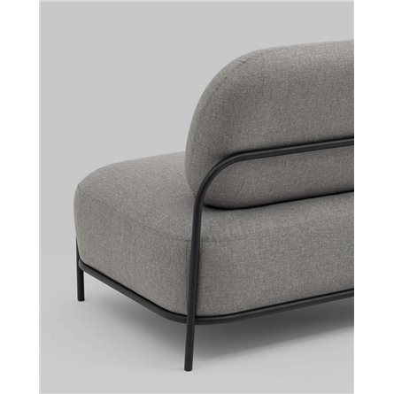 Диван|Stool Group|Стоун рогожка серый, ножки черные, металл