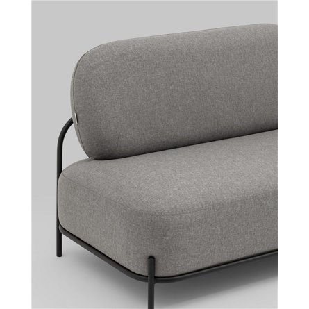 Диван|Stool Group|Стоун рогожка серый, ножки черные, металл