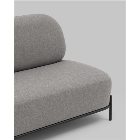 Диван|Stool Group|Стоун рогожка серый, ножки черные, металл