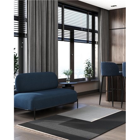 Диван|Stool Group|Стоун рогожка синий, ножки черные, металл