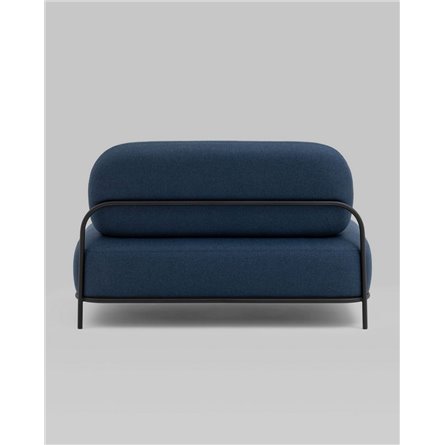 Диван|Stool Group|Стоун рогожка синий, ножки черные, металл